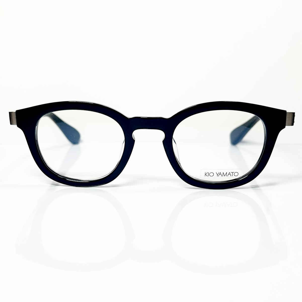 KIO YAMATO KP-136U col.01 Eyeglasses Frames in Black/Silver - Authentic New