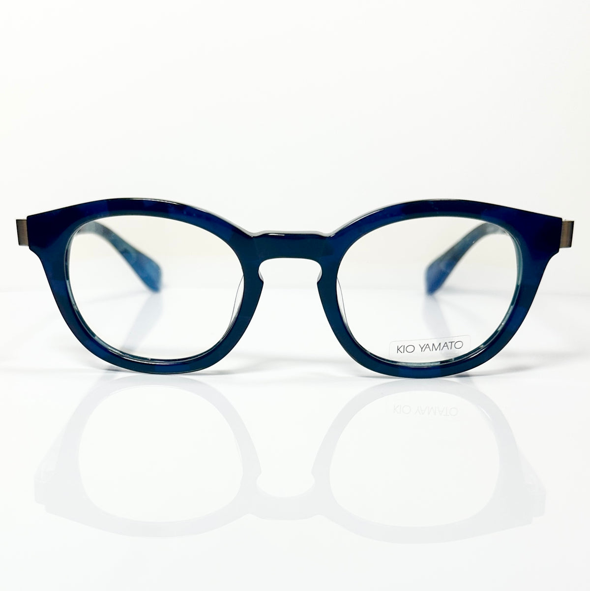 KIO YAMATO KP-136U col.03 Eyeglasses Frames in Dark Blue/Silver - Authentic New
