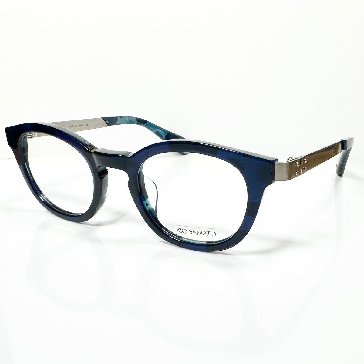 KIO YAMATO KP-136U col.03 Eyeglasses Frames in Dark Blue/Silver - Authentic New