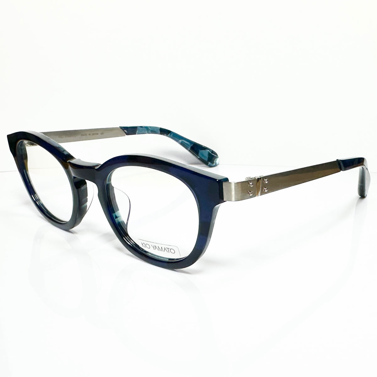 KIO YAMATO KP-136U col.03 Eyeglasses Frames in Dark Blue/Silver - Authentic New