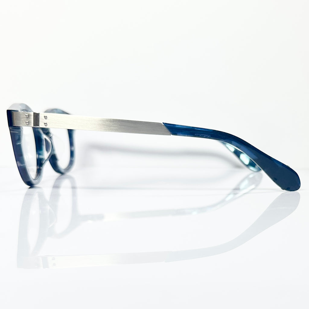 KIO YAMATO KP-136U col.03 Eyeglasses Frames in Dark Blue/Silver - Authentic New