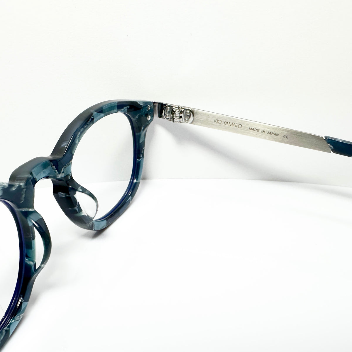 KIO YAMATO KP-136U col.03 Eyeglasses Frames in Dark Blue/Silver - Authentic New
