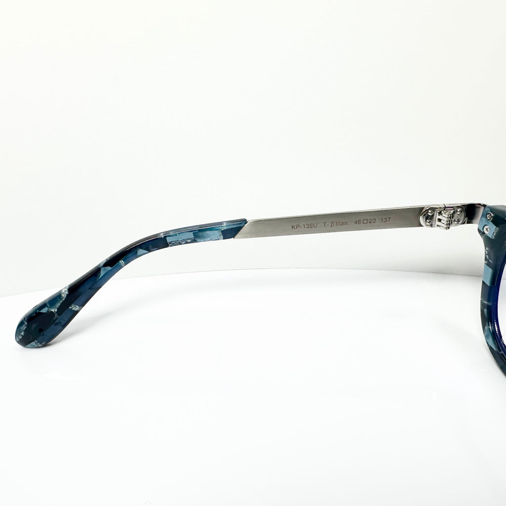 KIO YAMATO KP-136U col.03 Eyeglasses Frames in Dark Blue/Silver - Authentic New