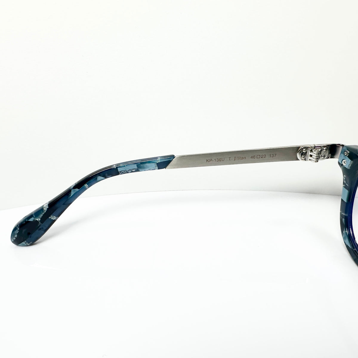 KIO YAMATO KP-136U col.03 Eyeglasses Frames in Dark Blue/Silver - Authentic New