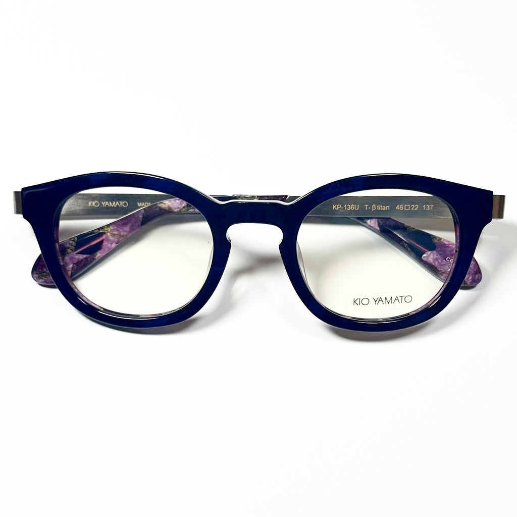 KIO YAMATO KP-136U col.04 Eyeglasses Frames in Purple/Silver - Authentic New