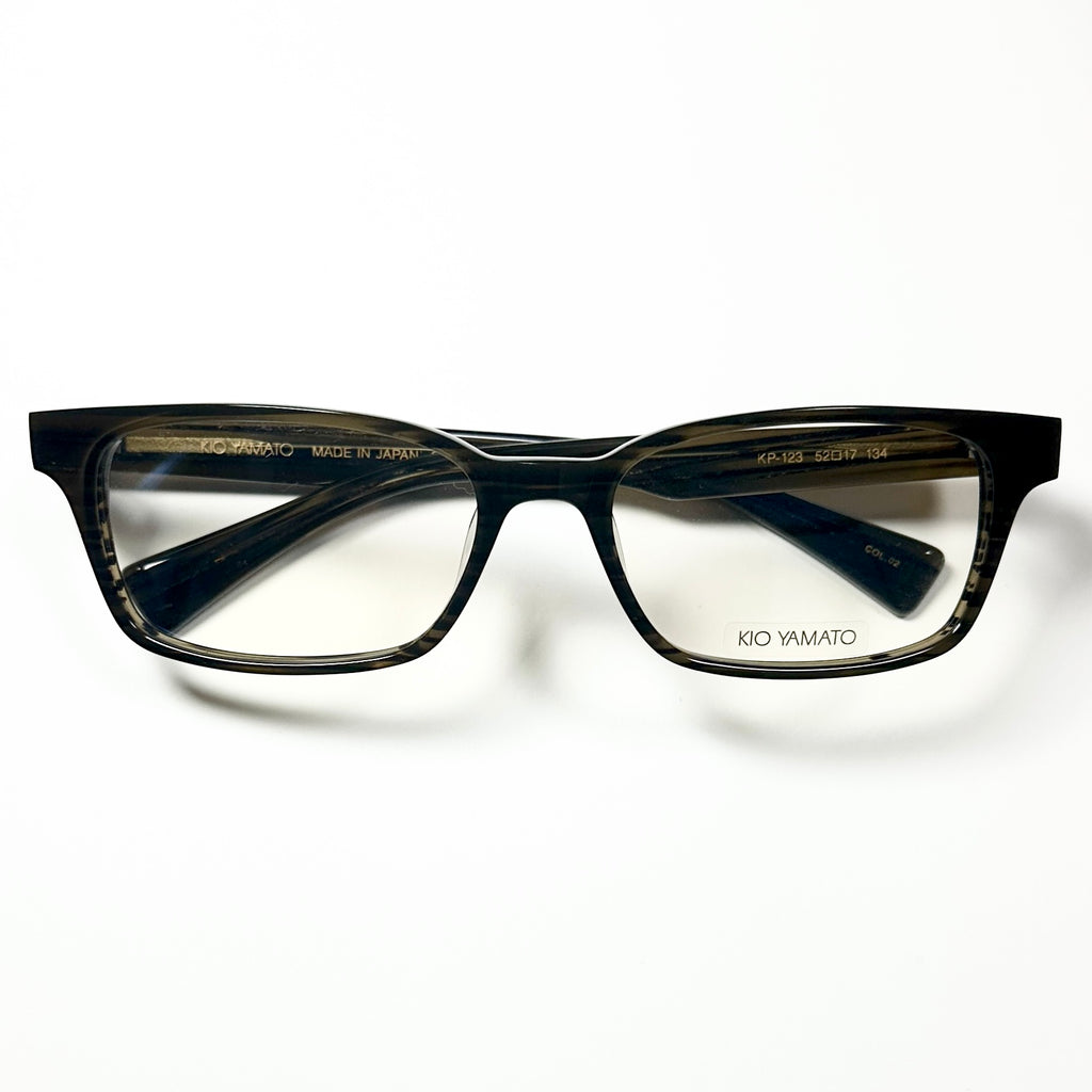 KIO YAMATO KP-123 col.02 Men's Eyeglasses Frames Black/Grey - Authentic New