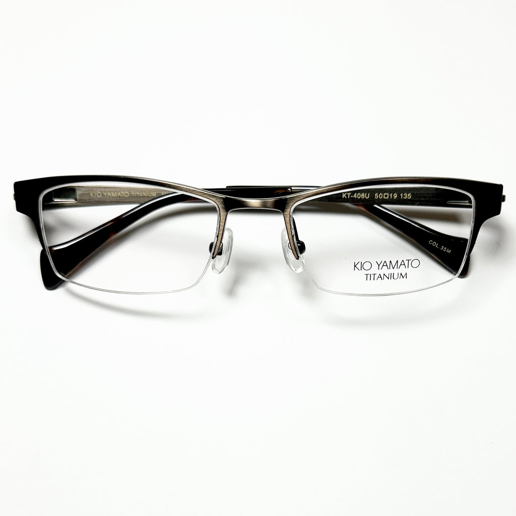 KIO YAMATO KT-406U col 35M Men's Eyeglasses Frames in Brown - Authentic New