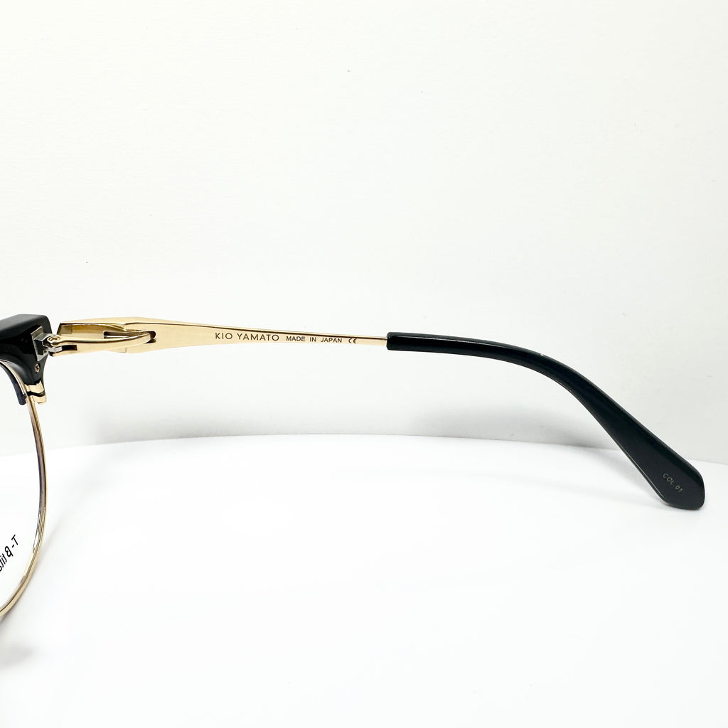 KIO YAMATO KP-199U col.01 Eyeglasses Frames in Black/Gold -  Authentic New