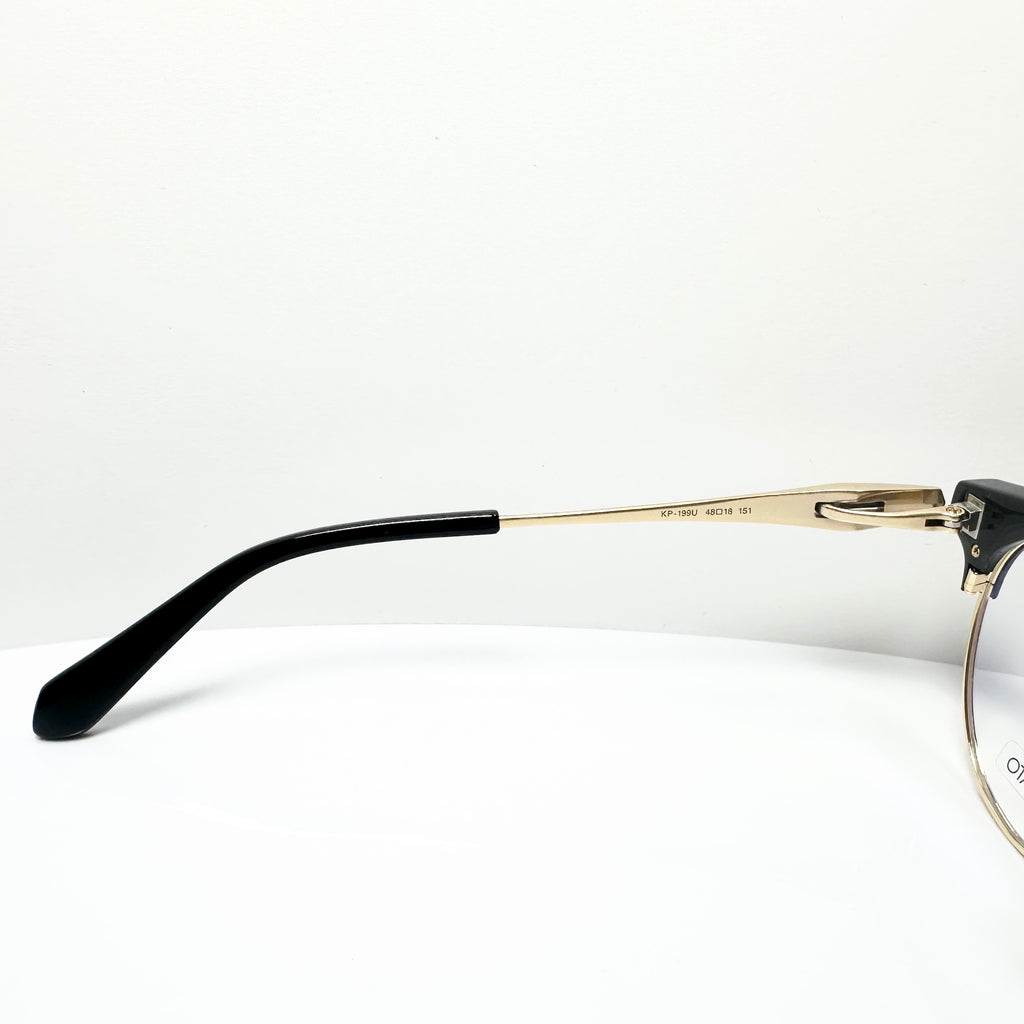 KIO YAMATO KP-199U col.01 Eyeglasses Frames in Black/Gold -  Authentic New