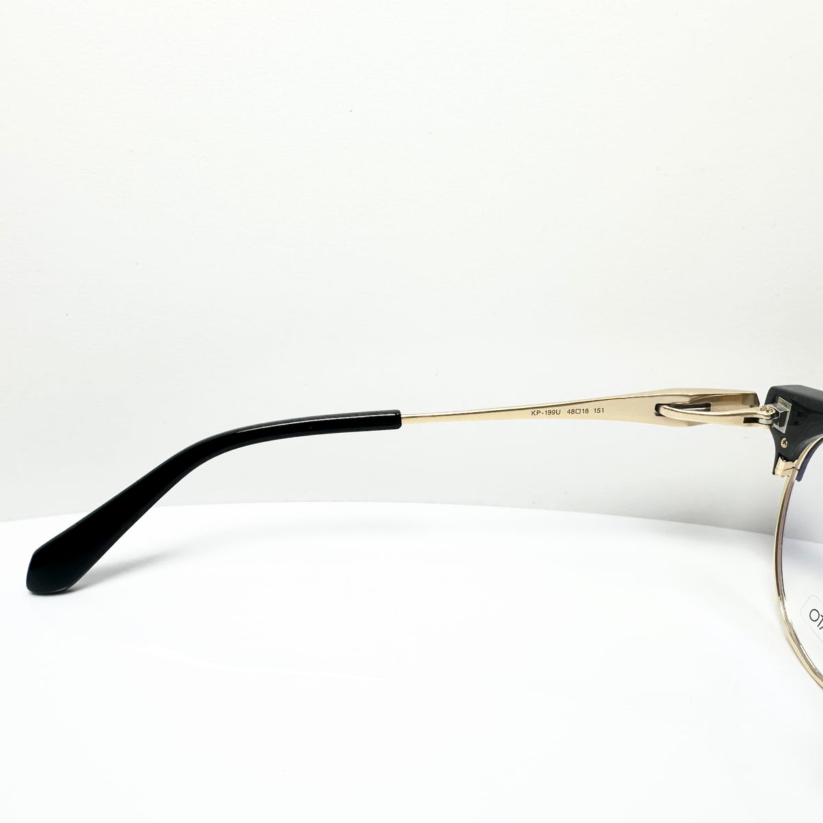 KIO YAMATO KP-199U col.01 Eyeglasses Frames in Black/Gold -  Authentic New