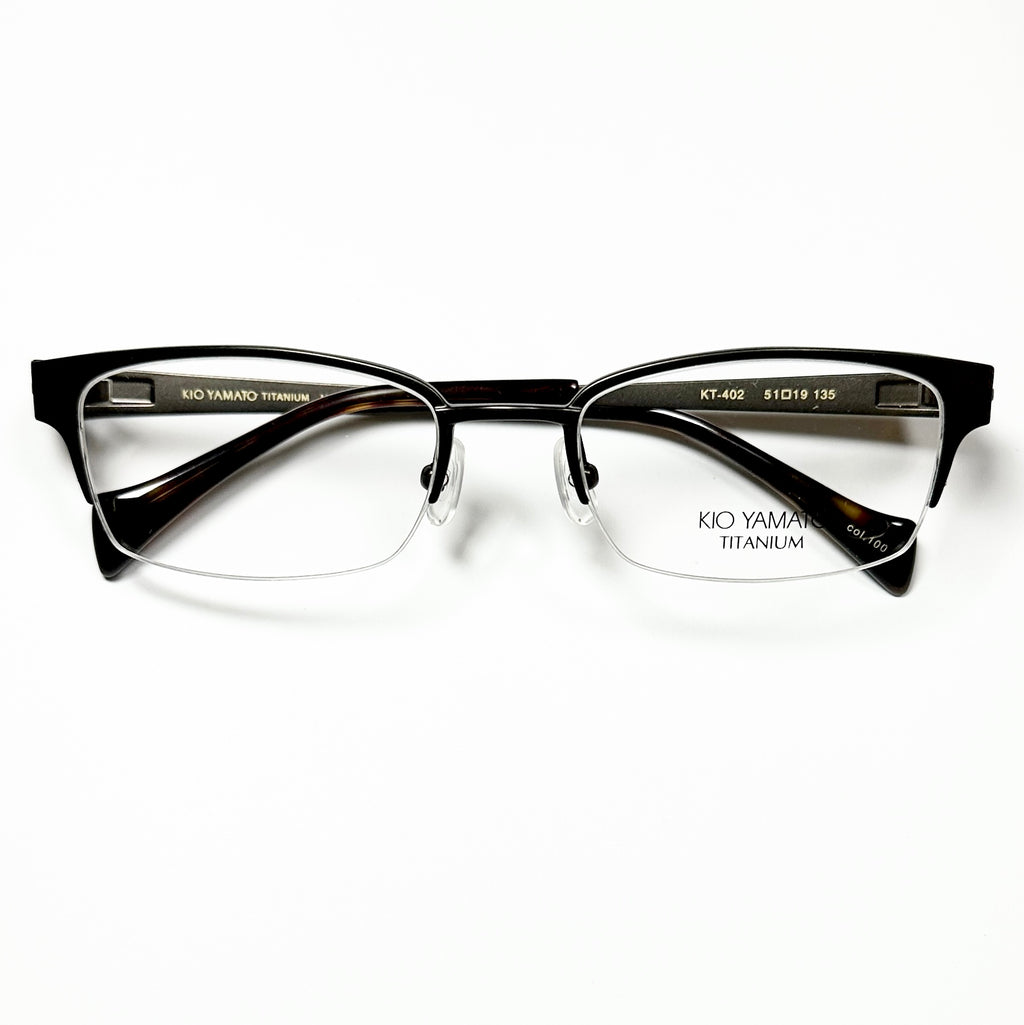KIO YAMATO KT-402 col 100 Men's Eyeglasses Frames in Brown - Authentic New