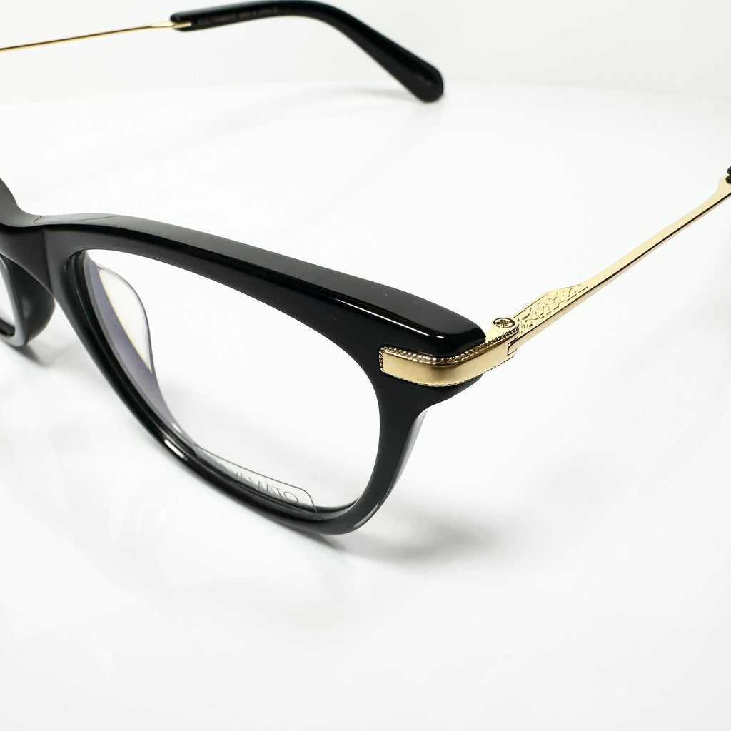 KIO YAMATO KP-185U col 01 Eyeglasses Frames in Black/Gold - Authentic New