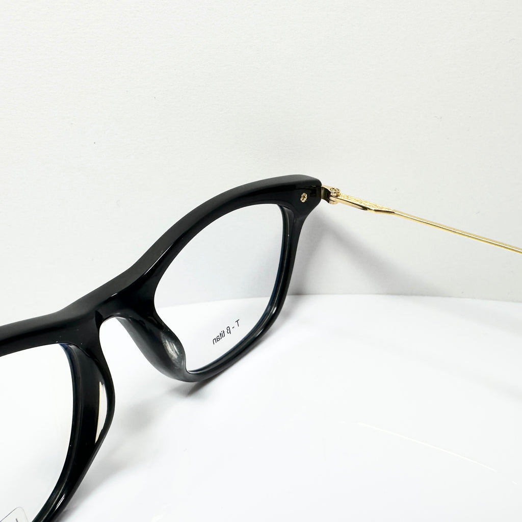 KIO YAMATO KP-185U col 01 Eyeglasses Frames in Black/Gold - Authentic New