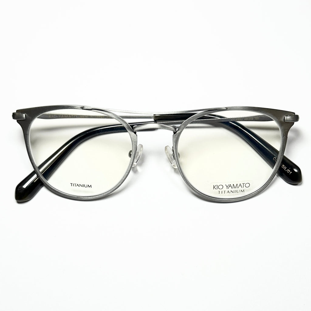 KIO YAMATO KT-450U col.01 Eyeglasses Frames in Shiny Silver -  Authentic New