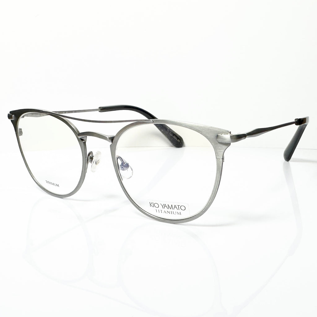 KIO YAMATO KT-450U col.01 Eyeglasses Frames in Shiny Silver -  Authentic New