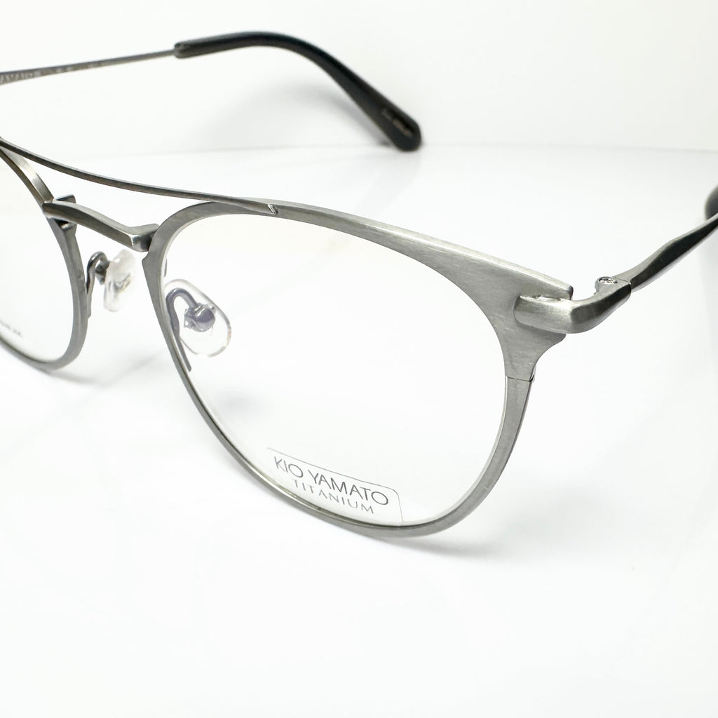 KIO YAMATO KT-450U col.01 Eyeglasses Frames in Shiny Silver -  Authentic New
