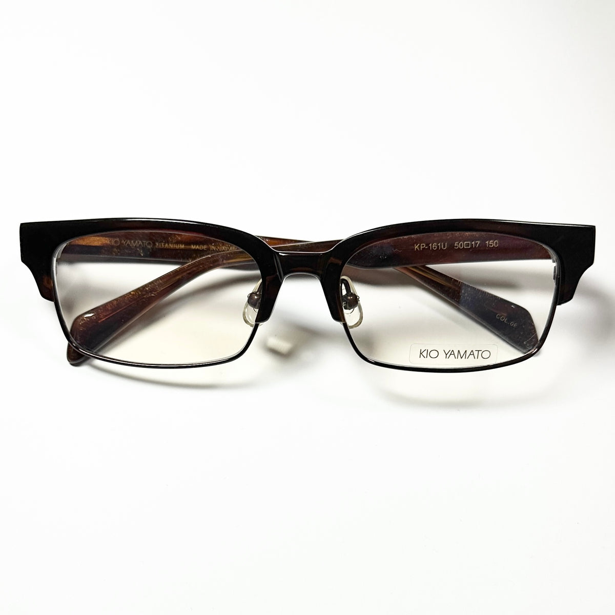 KIO YAMATO KP-161U col.02 Men's Eyeglasses Frames in Coffee - Authentic New