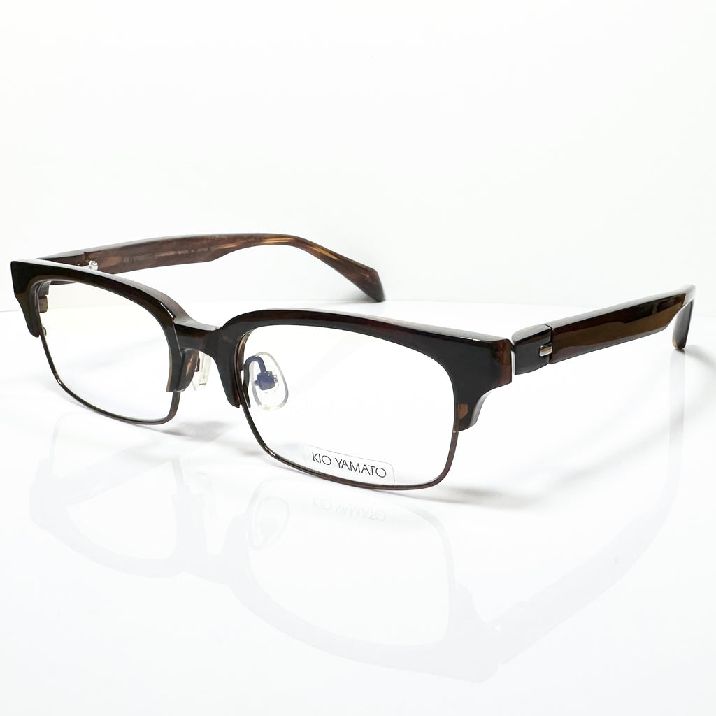 KIO YAMATO KP-161U col.02 Men's Eyeglasses Frames in Coffee - Authentic New