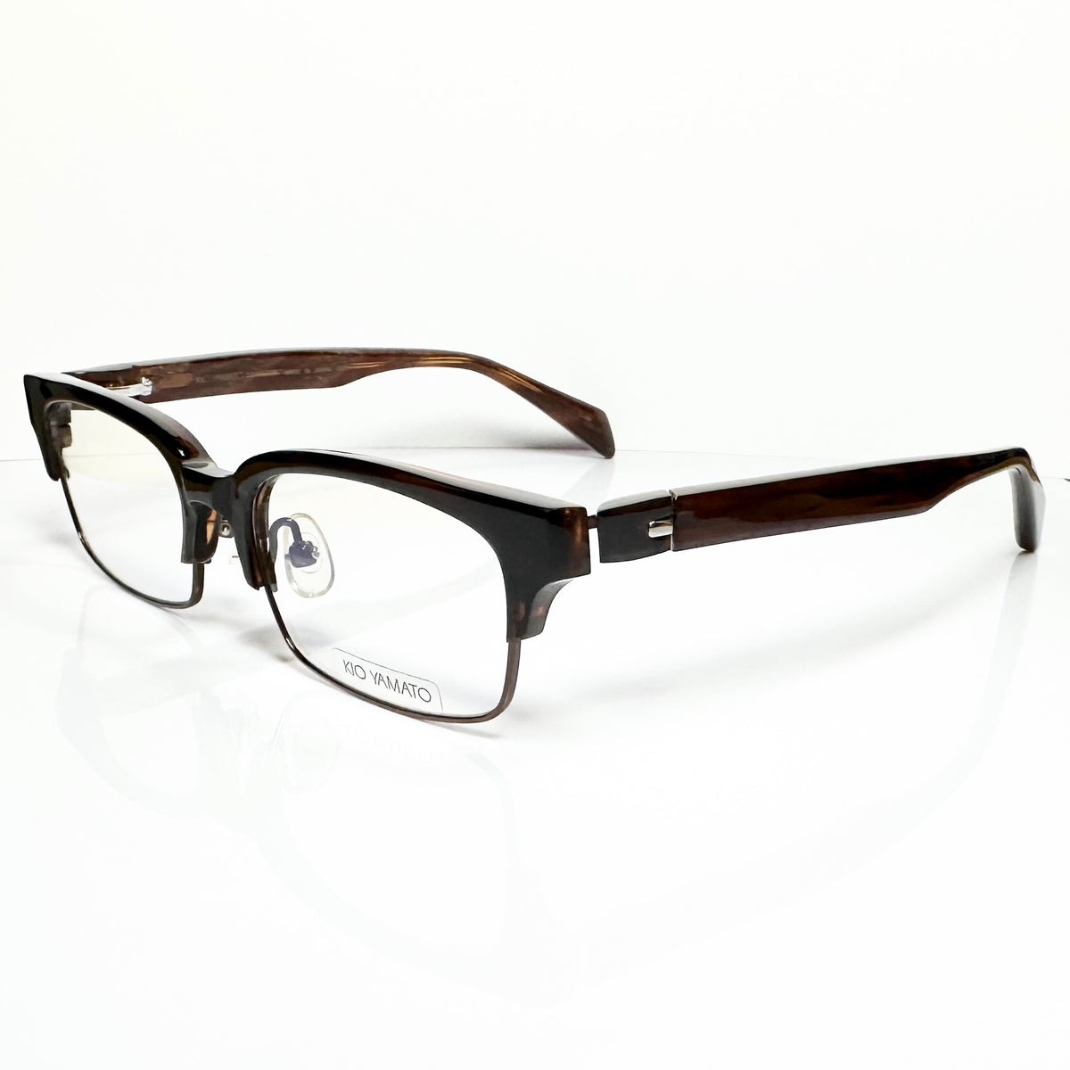 KIO YAMATO KP-161U col.02 Men's Eyeglasses Frames in Coffee - Authentic New