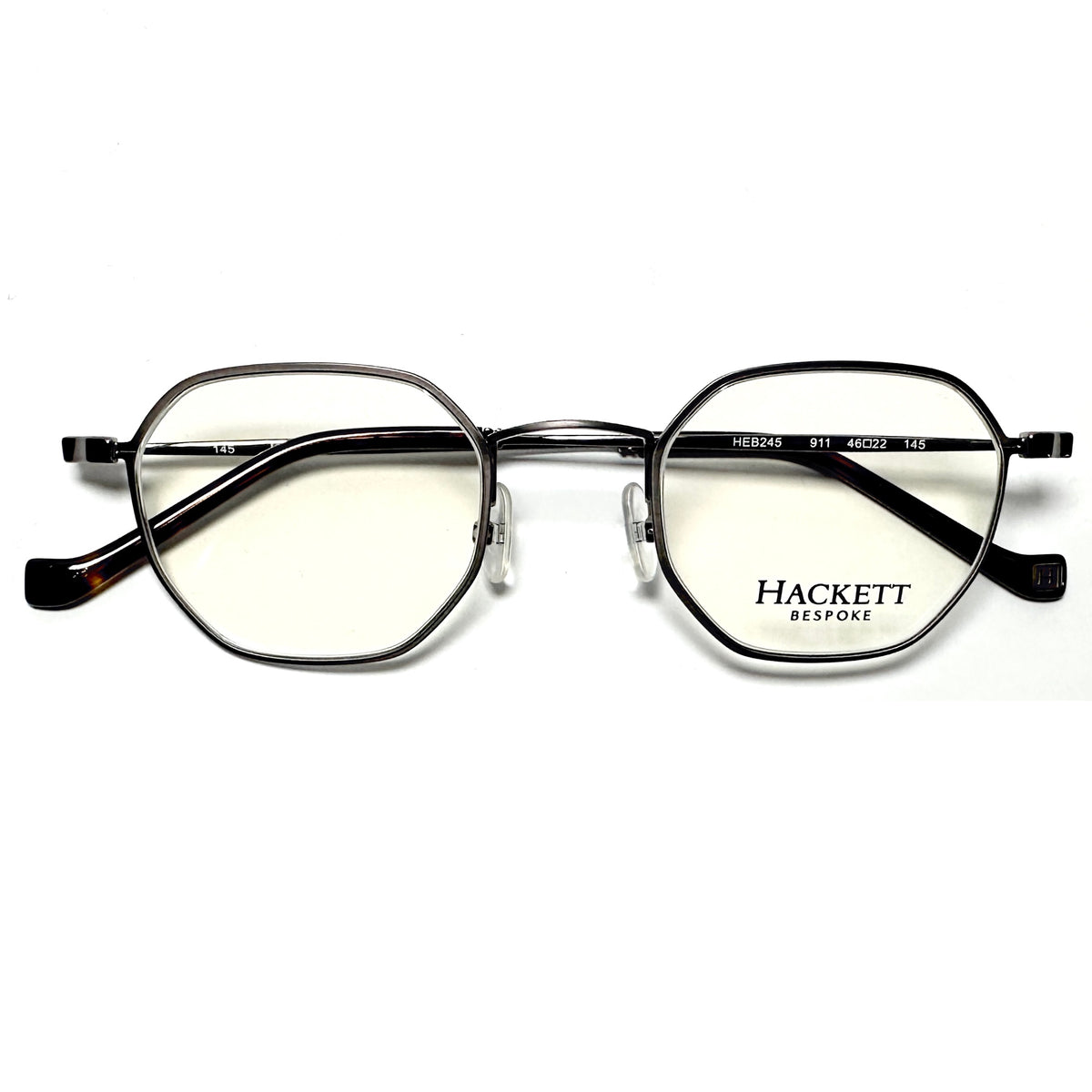 HACKETT HEB245 02 Octagon Eyeglasses Frames in Black - Authentic New