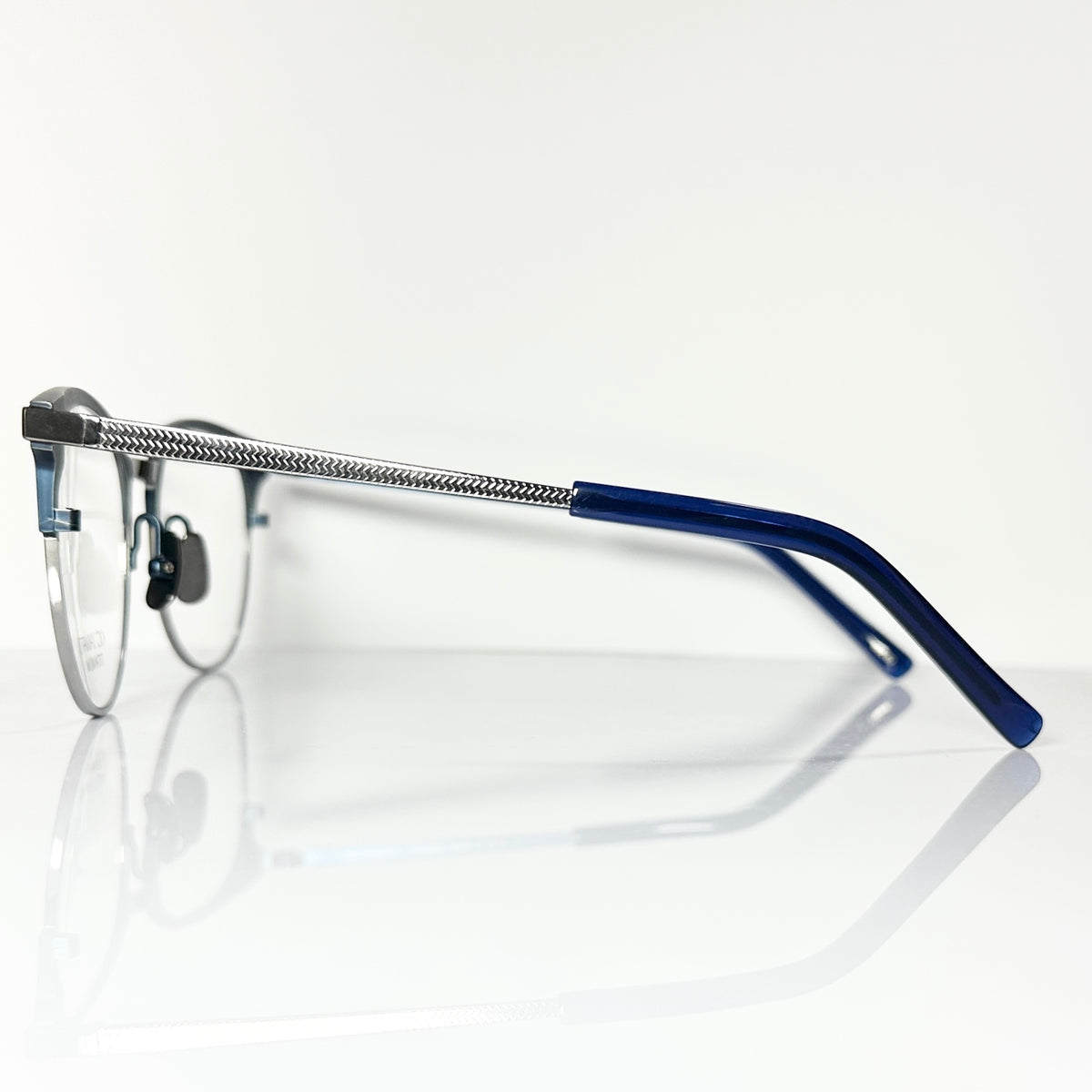 KIO YAMATO KP-454U col.03 Eyeglasses Frames in Steel Blue/Silver  Authentic New