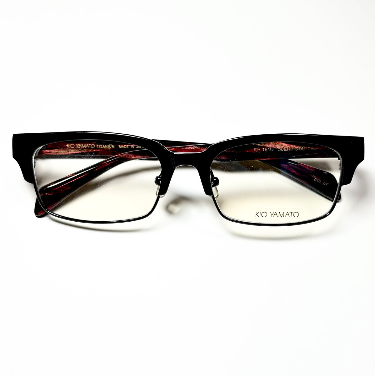 KIO YAMATO KP-161U col.01 Men's Eyeglasses Frames in Black - Authentic New