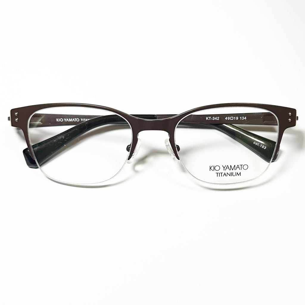 KIO YAMATO KT-342 col 103 Eyeglasses Frames in Brown -  Authentic New