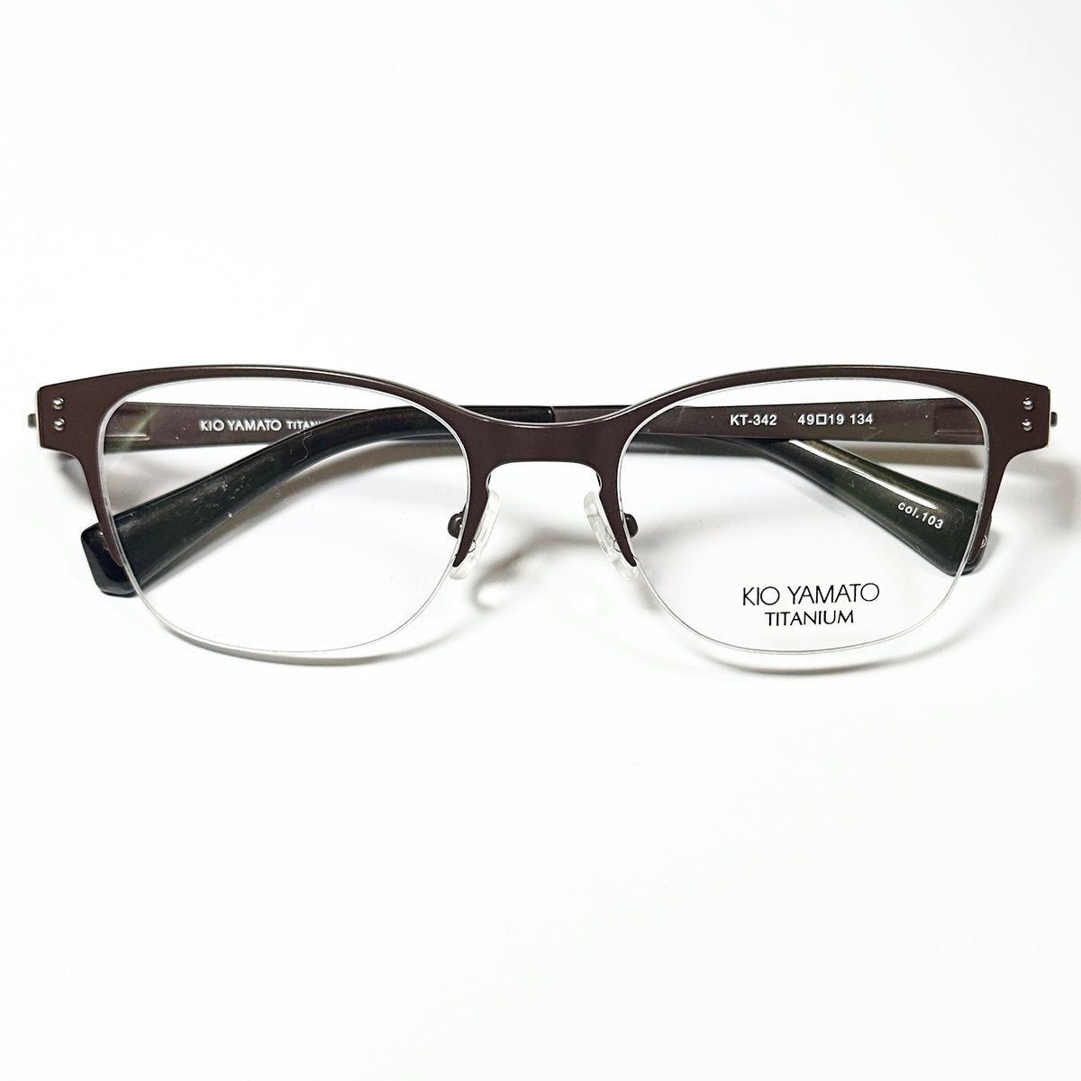 KIO YAMATO KT-342 col 103 Eyeglasses Frames in Brown -  Authentic New