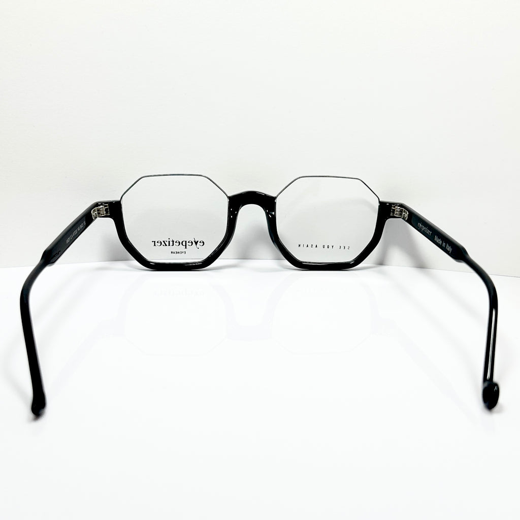 Eyepetizer Andy Men's Octagon Half-Rim Eyeglasses Frames in Black - Authentic New