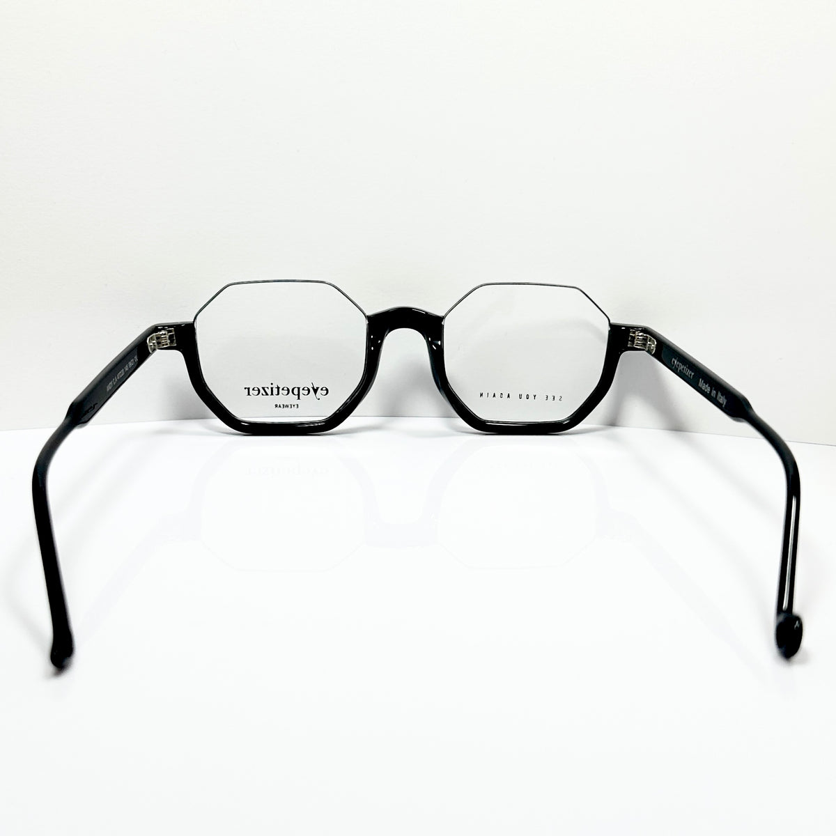 Eyepetizer Andy Men's Octagon Half-Rim Eyeglasses Frames in Black - Authentic New