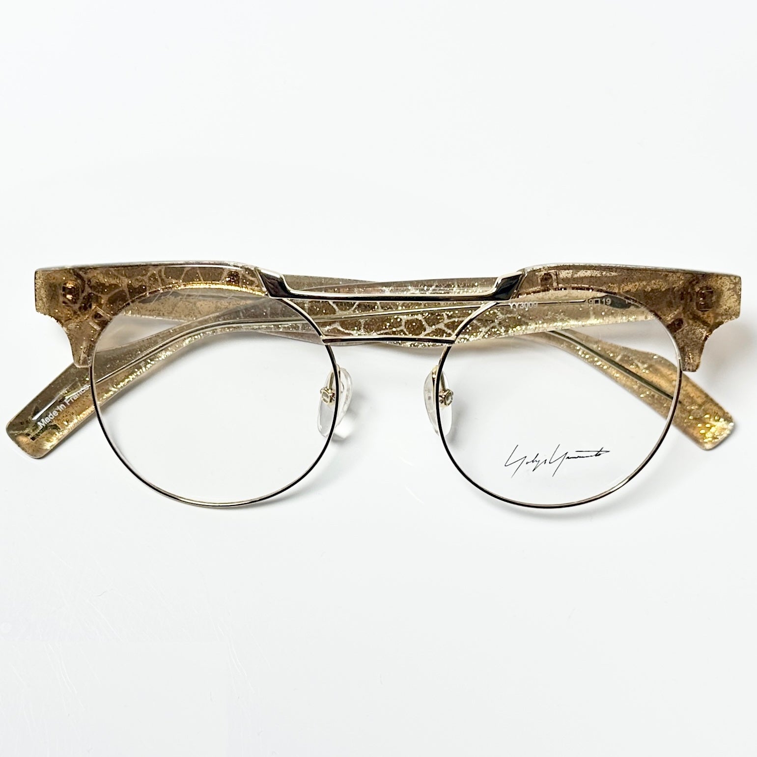 Yohji Yamamoto YY3009 180 Women's Eyeglasses Frame in Gold - Authentic New