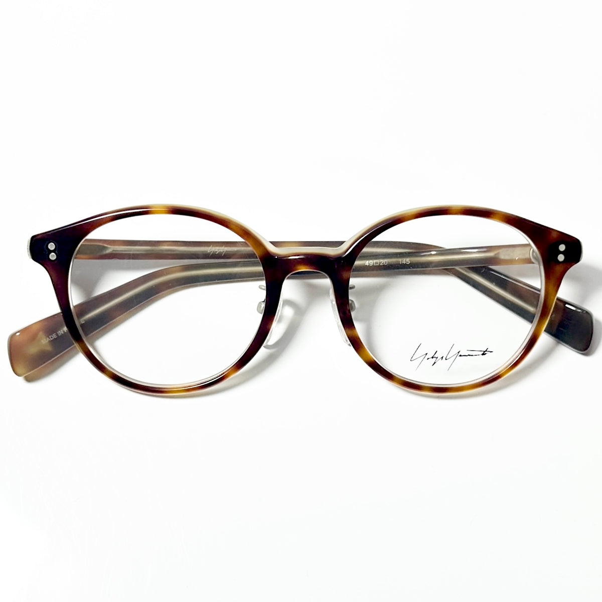 Yohji Yamamoto YY1020 101 Eyeglasses Frame in Tortoise Beige - Authentic New
