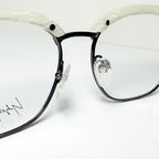 Yohji Yamamoto YY3011 867 Men's Eyeglasses Frame in White Marble - Authentic New