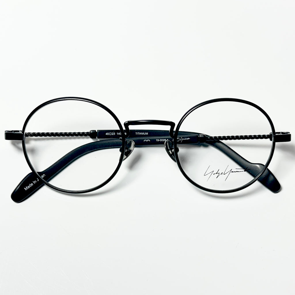 Yohji Yamamoto YY19-0028 1 Round Eyeglasses Frame in Black - Authentic New