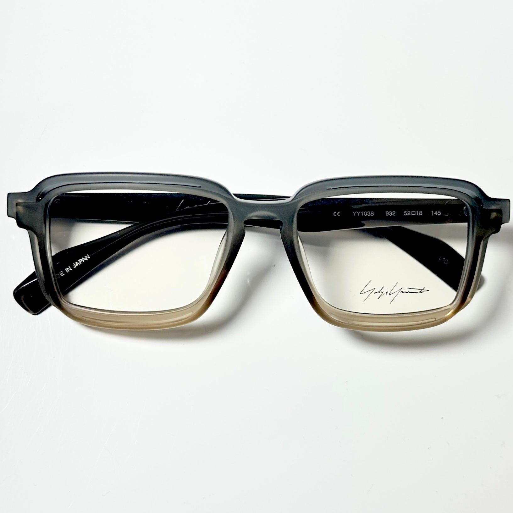 Yohji Yamamoto YY1038 932 Men's Eyeglasses Frame Matt Grey/Brown - Authentic New