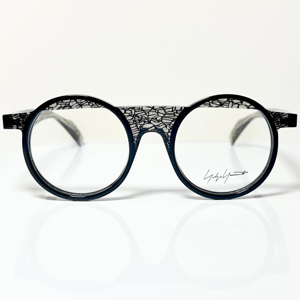 Yohji Yamamoto YY1035 019 Eyeglasses Frame in Black/Clear/Gold - Authentic New