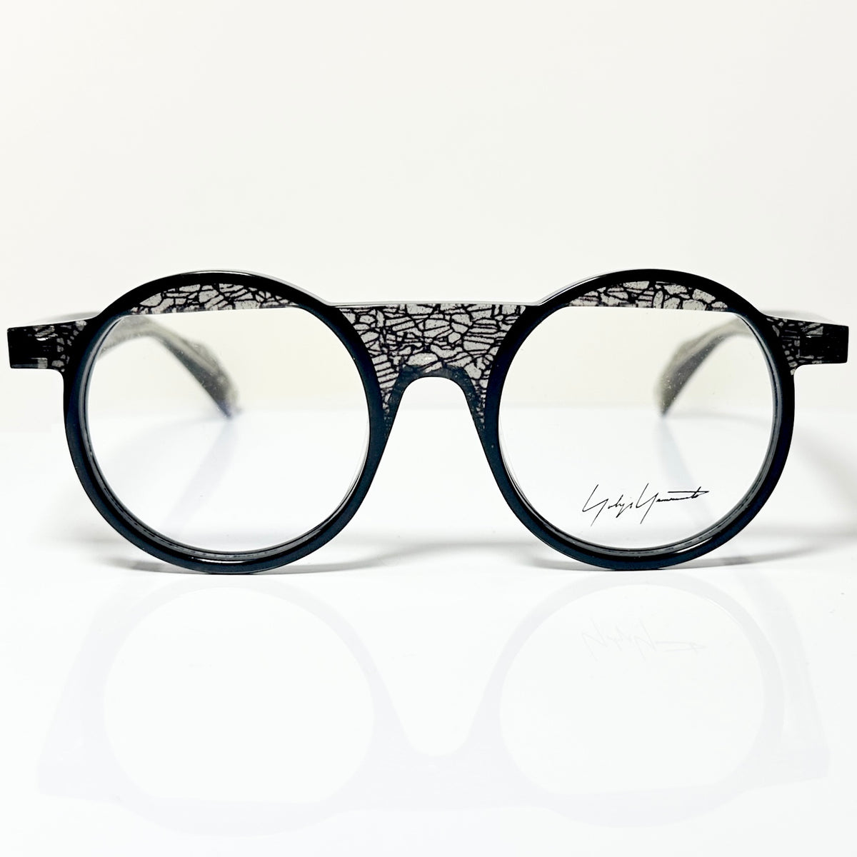 Yohji Yamamoto YY1035 019 Eyeglasses Frame in Black/Clear/Gold - Authentic New