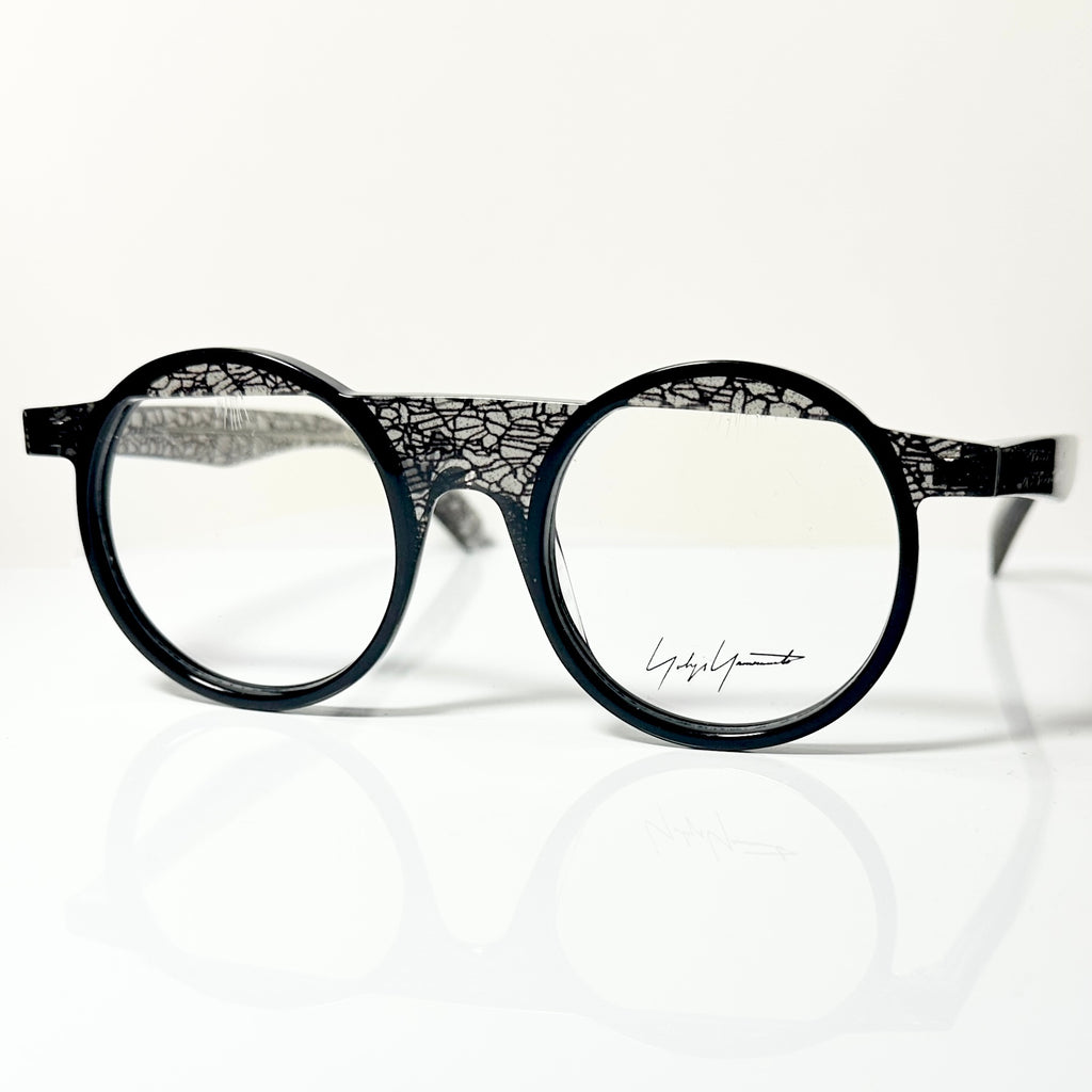 Yohji Yamamoto YY1035 019 Eyeglasses Frame in Black/Clear/Gold - Authentic New