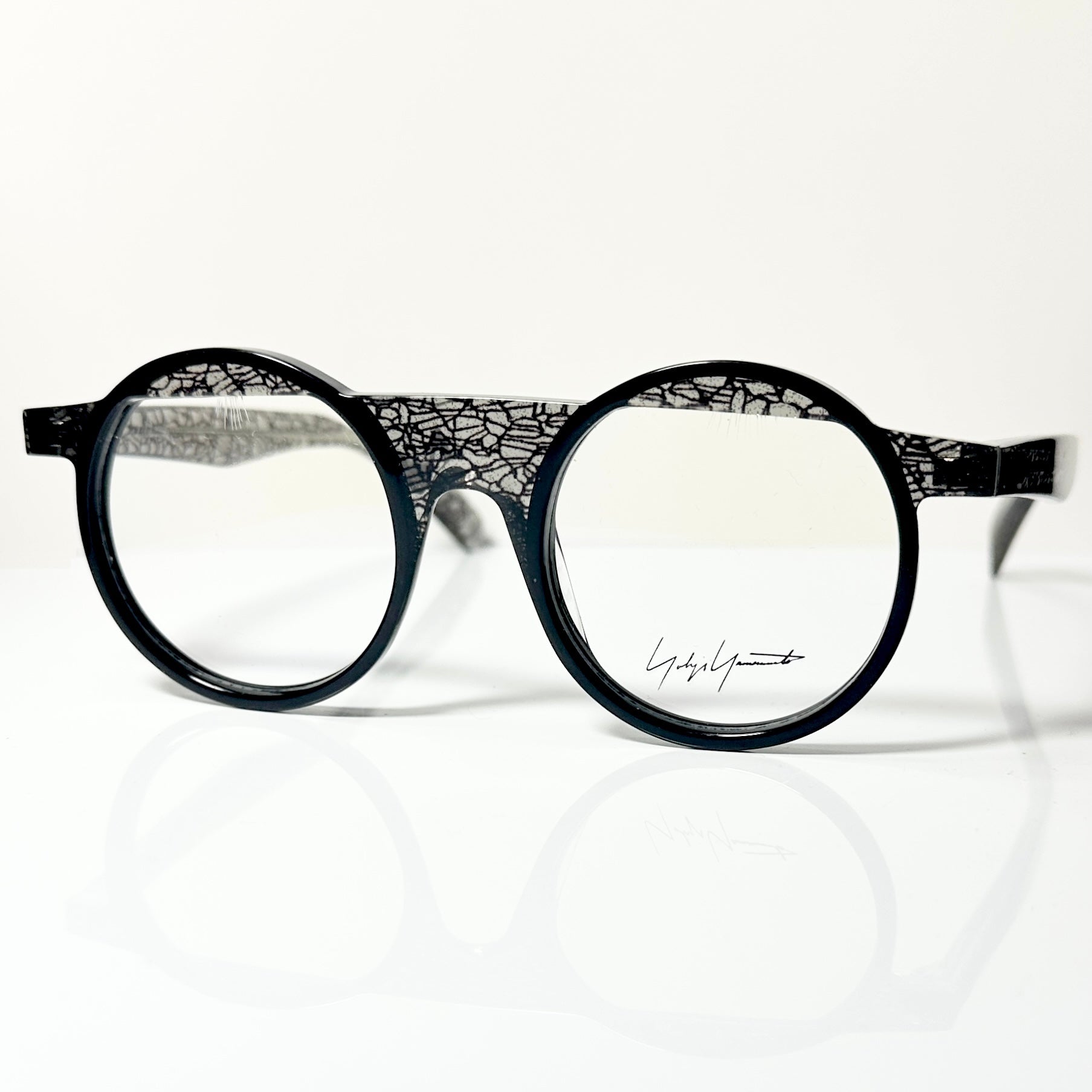 Yohji Yamamoto YY1035 019 Eyeglasses Frame in Black/Clear/Gold - Authentic New
