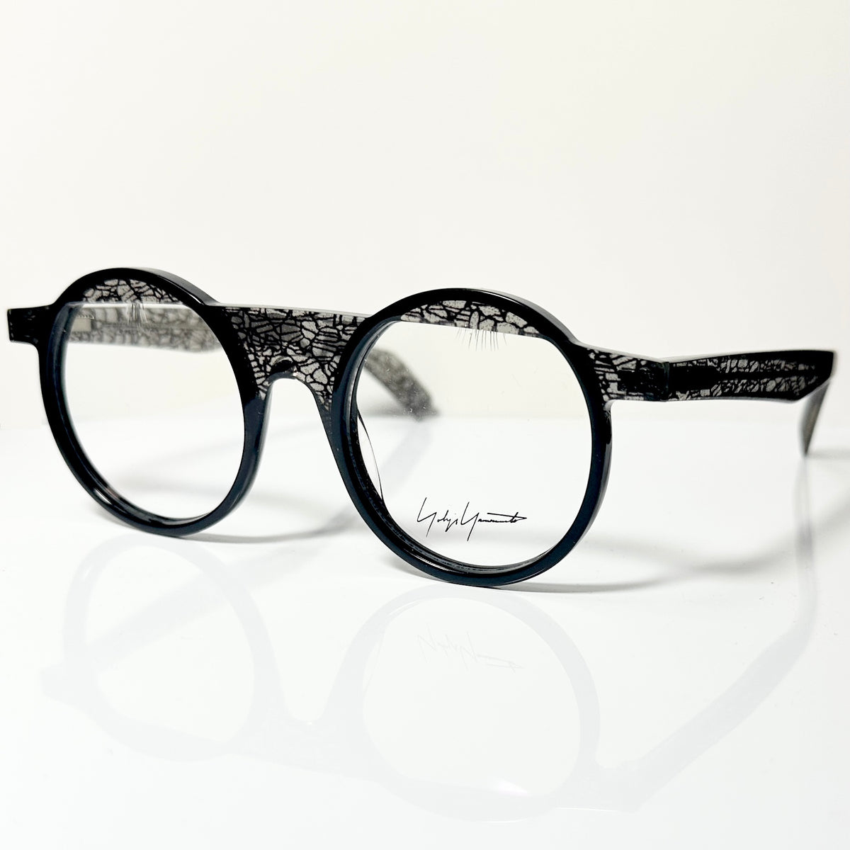 Yohji Yamamoto YY1035 019 Eyeglasses Frame in Black/Clear/Gold - Authentic New