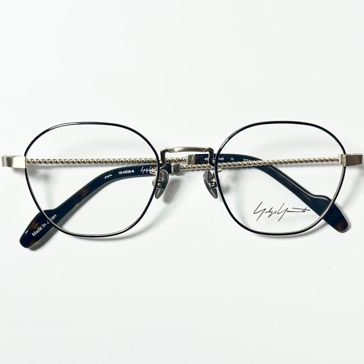 Yohji Yamamoto YY19-0026 6 Unisex Eyeglasses Frame in Black/Gold - Authentic New
