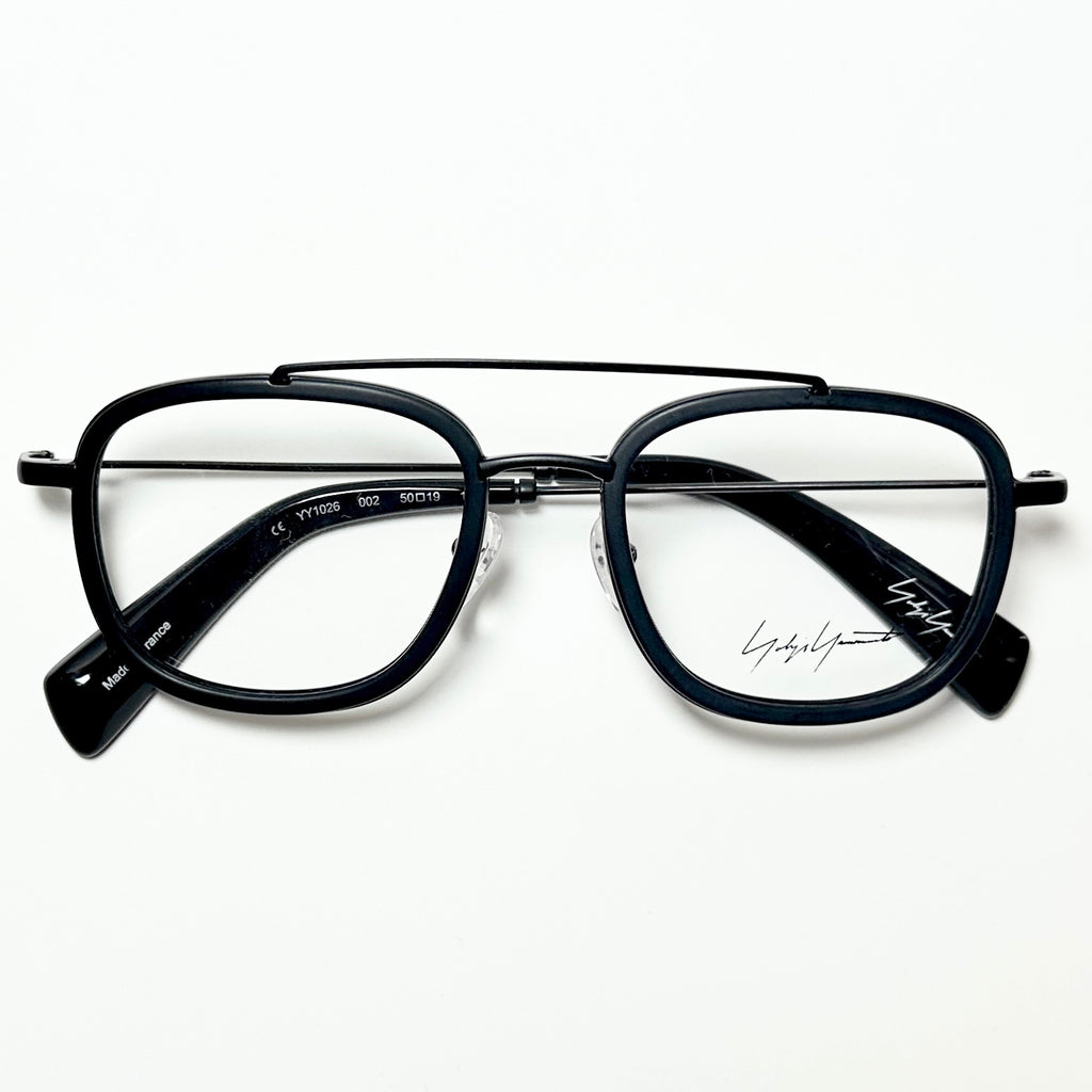 Yohji Yamamoto YY1026 002 Men's Eyeglasses Frame in Matt Black - Authentic New