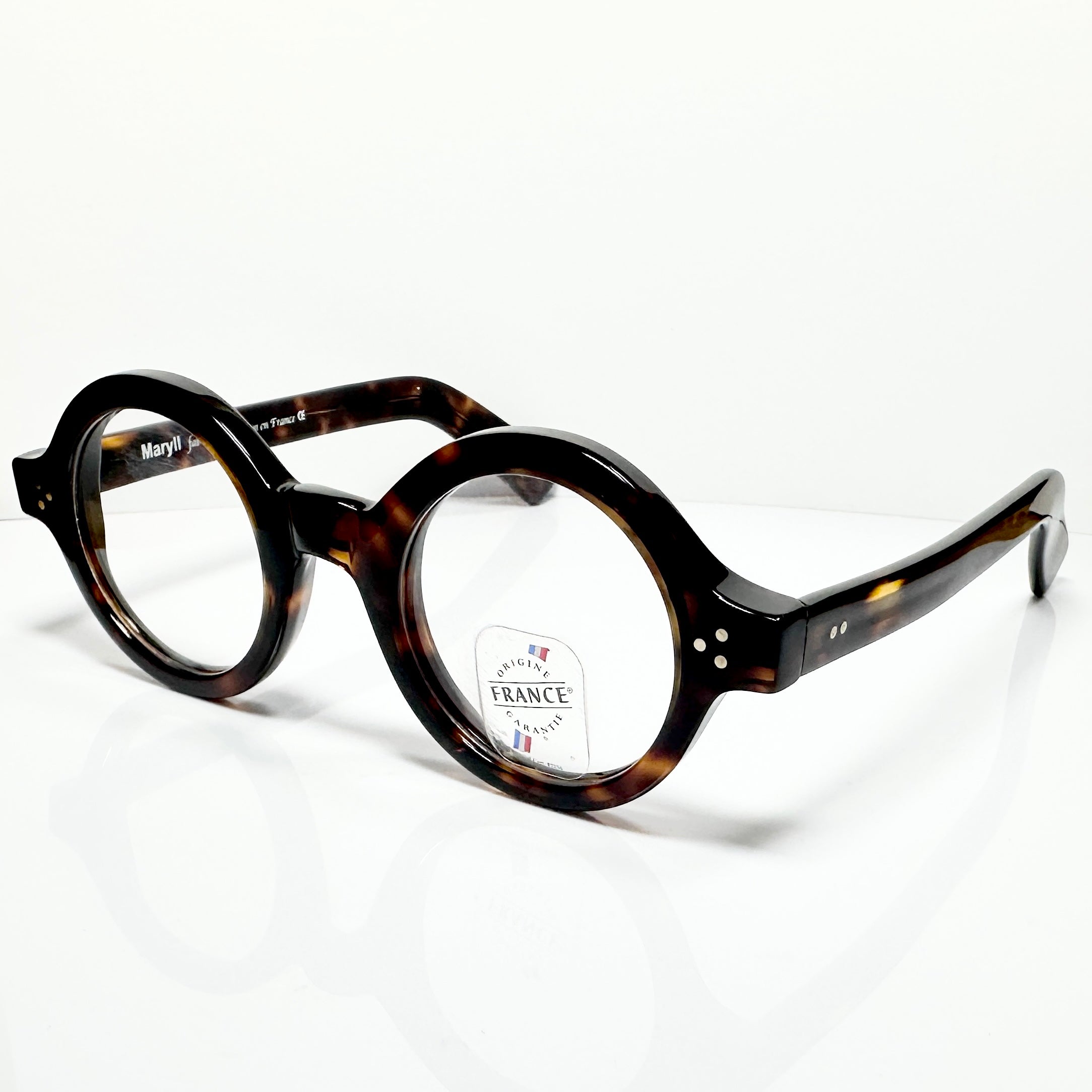 Maryll Round Eyeglasses Frame in Tortoise PO78- Authentic New