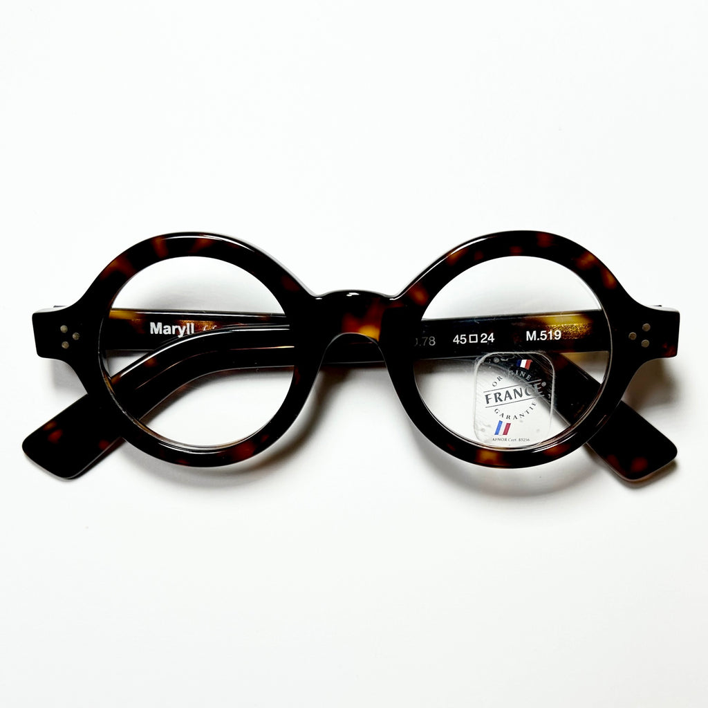 Maryll Round Eyeglasses Frame in Tortoise PO78- Authentic New