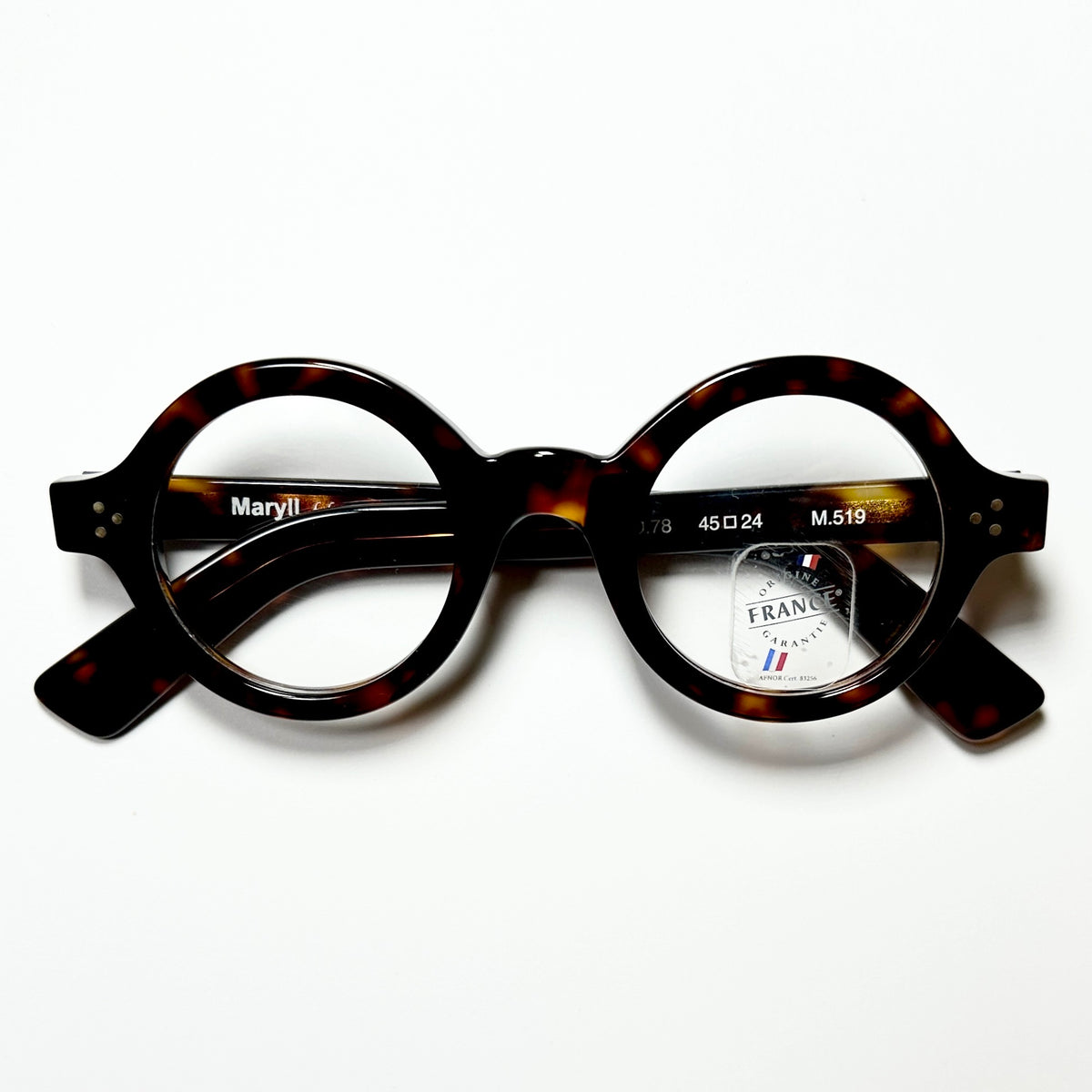 Maryll Round Eyeglasses Frame in Tortoise PO78- Authentic New