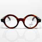 Maryll Round Eyeglasses Frame in Amber PO78 - Authentic New