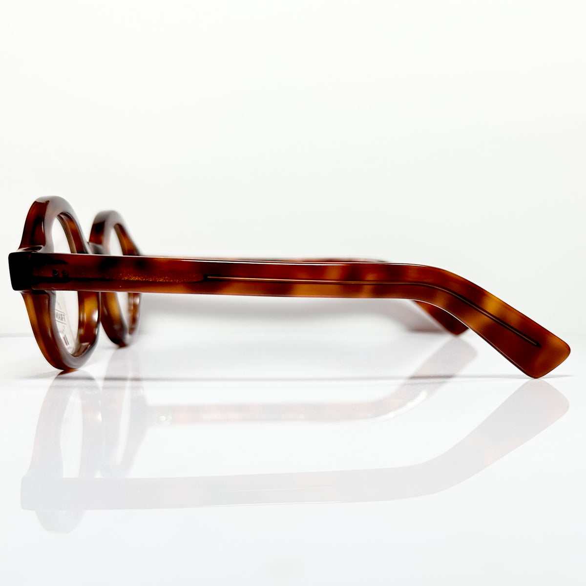 Maryll Round Eyeglasses Frame in Amber PO78 - Authentic New