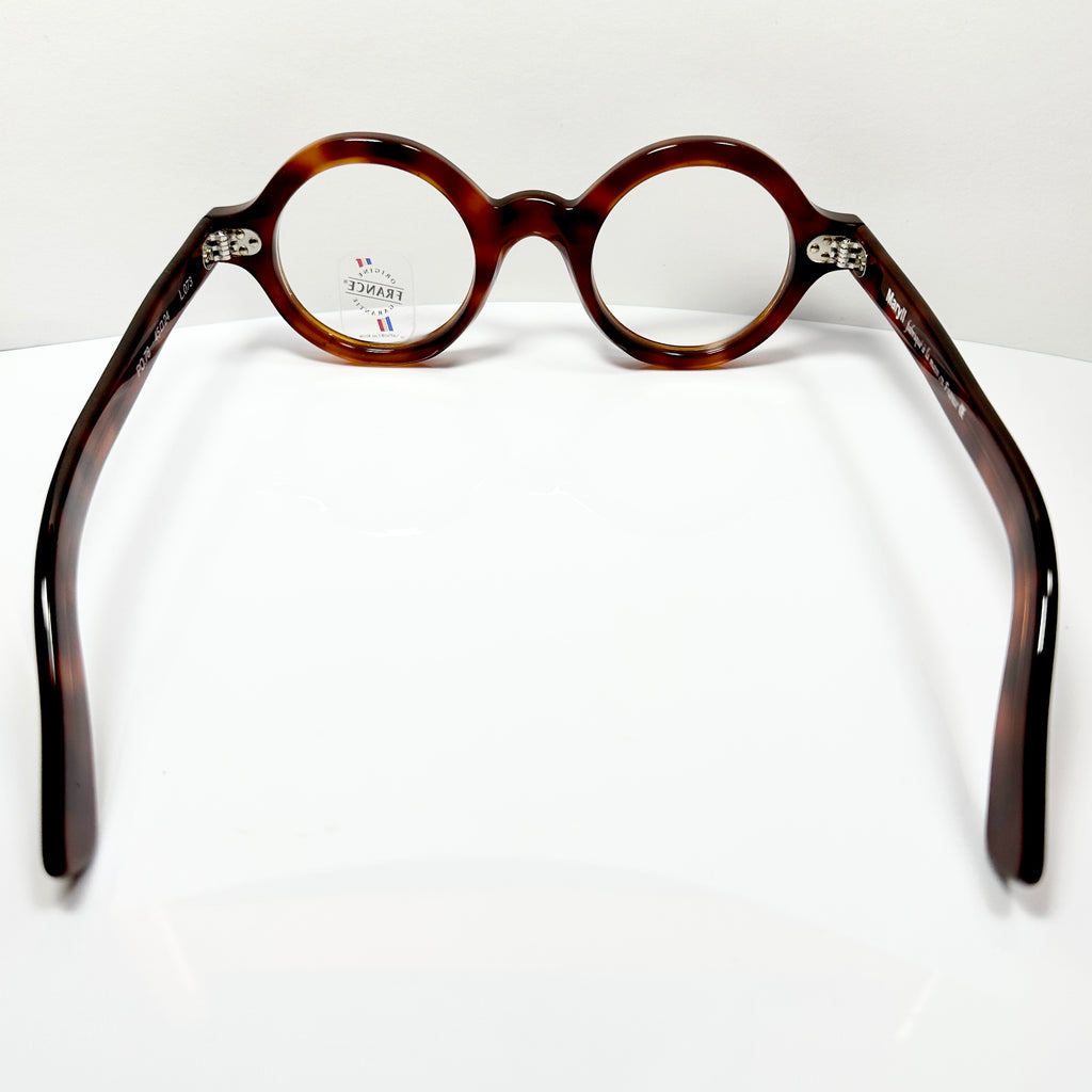 Maryll Round Eyeglasses Frame in Amber PO78 - Authentic New