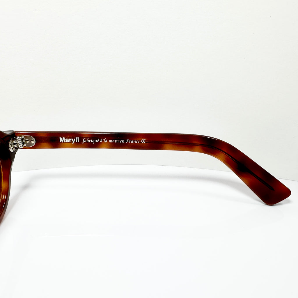 Maryll Round Eyeglasses Frame in Amber PO78 - Authentic New