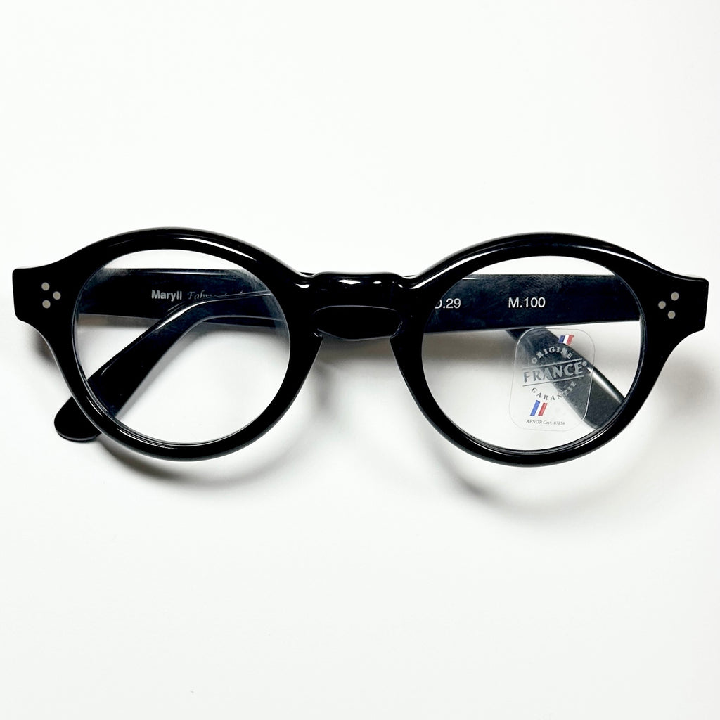 Maryll Round Eyeglasses Frame in Black PO29 - Authentic New